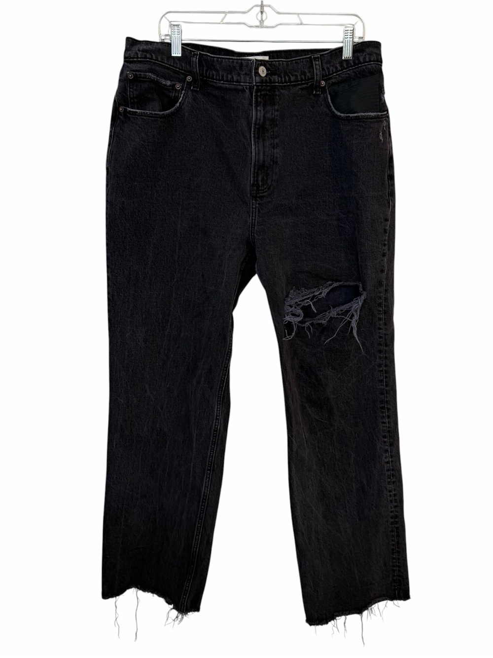 Abercrombie & Fitch High Rise 90s Relaxed Jean in Washed Black sz 16 33 Regular